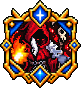 Fire Mage portrait in a blue and gold frame