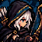 Hooded Ranger portrait in a green and gold frame